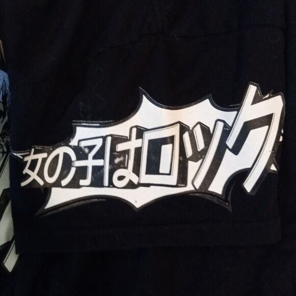 Weekend Warrior Anime Graphic Shirt-Large-Short Sleeve-Black & White-Crewneck - Picture 6 of 7